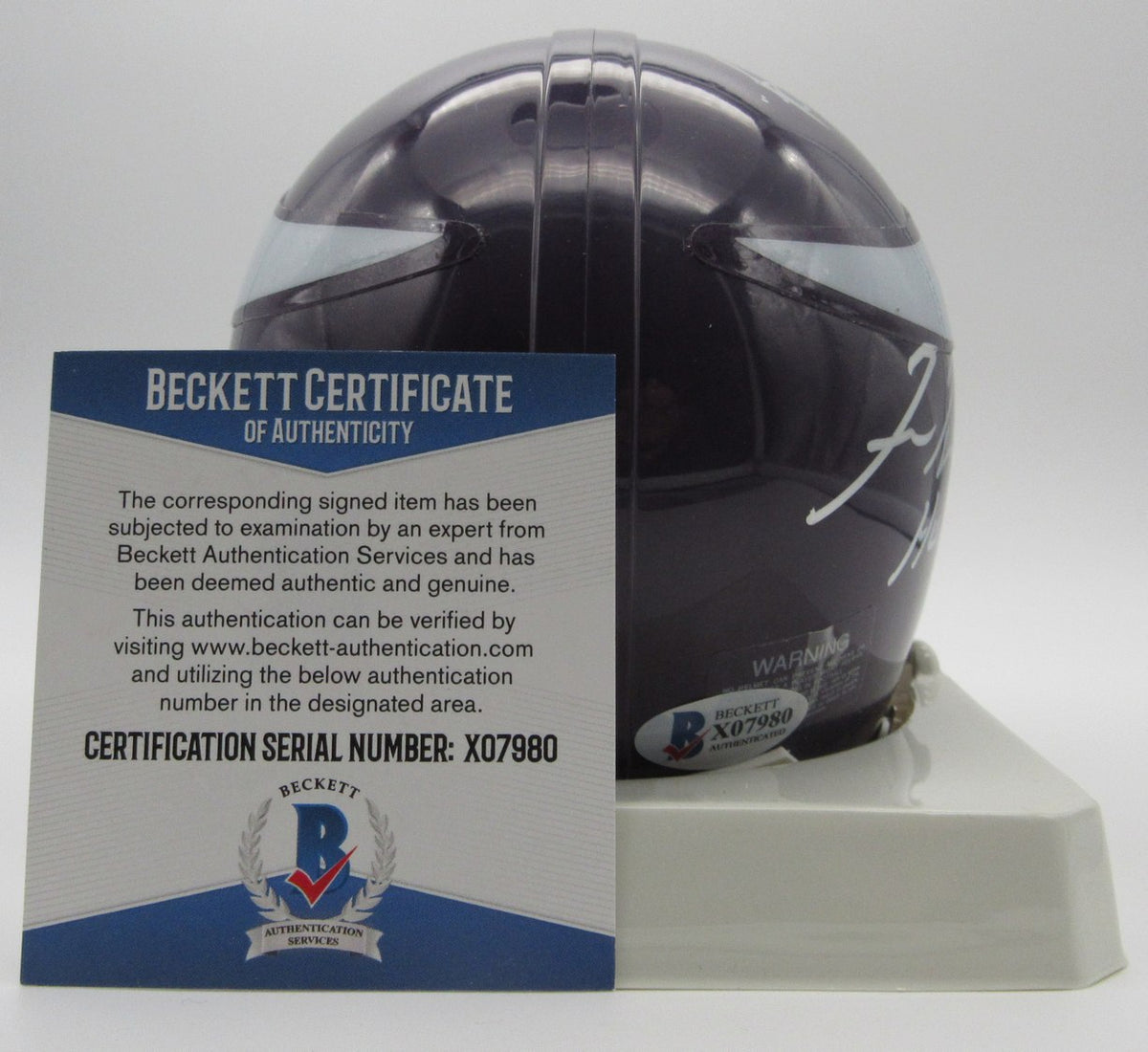 Bud Grant & Fran Tarkenton HOF Signed/Autographed Mini Helmet Vikings BAS 214366