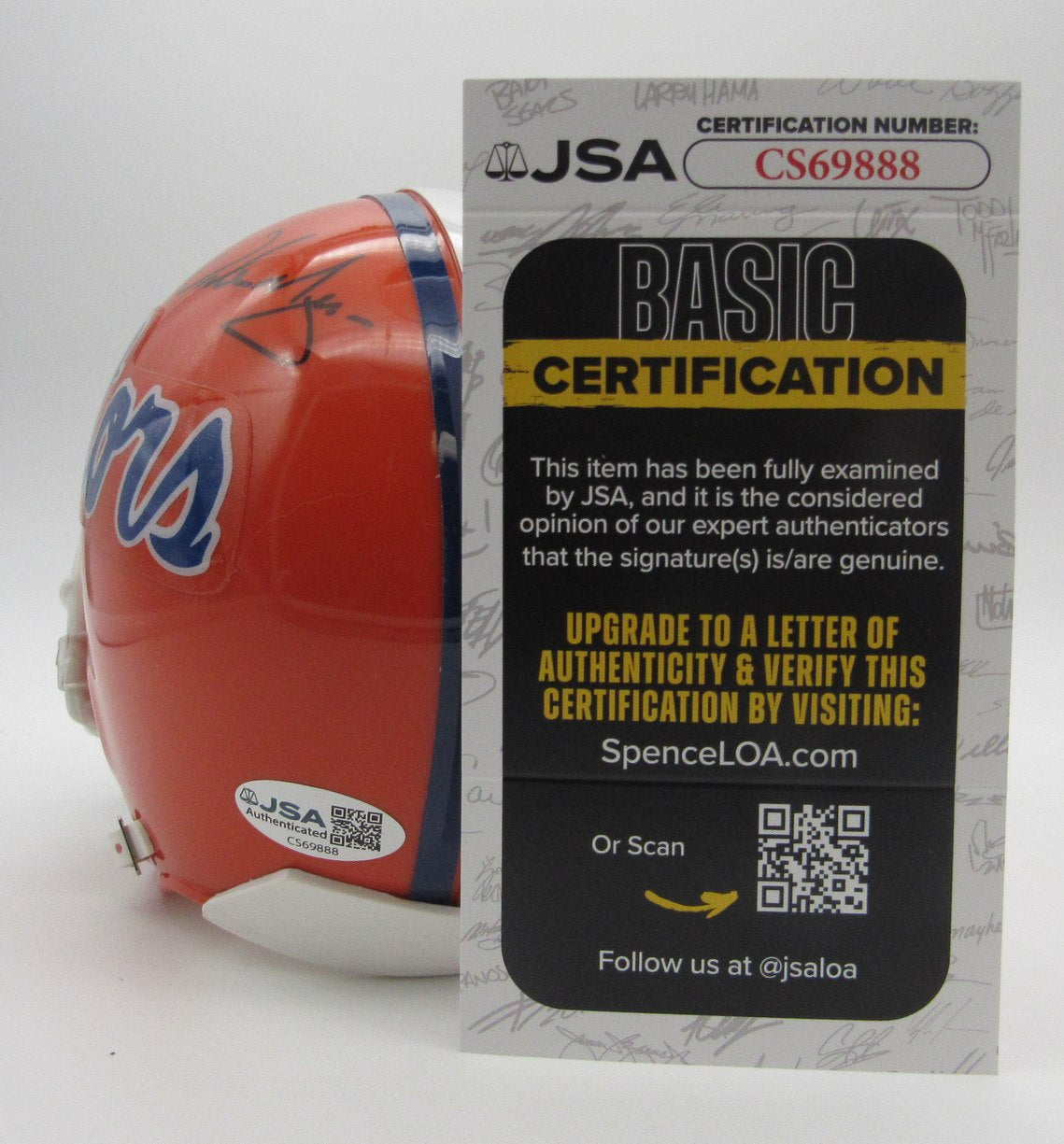 Urban Meyer Signed/Autographed Mini Helmet Florida Gators JSA 214373