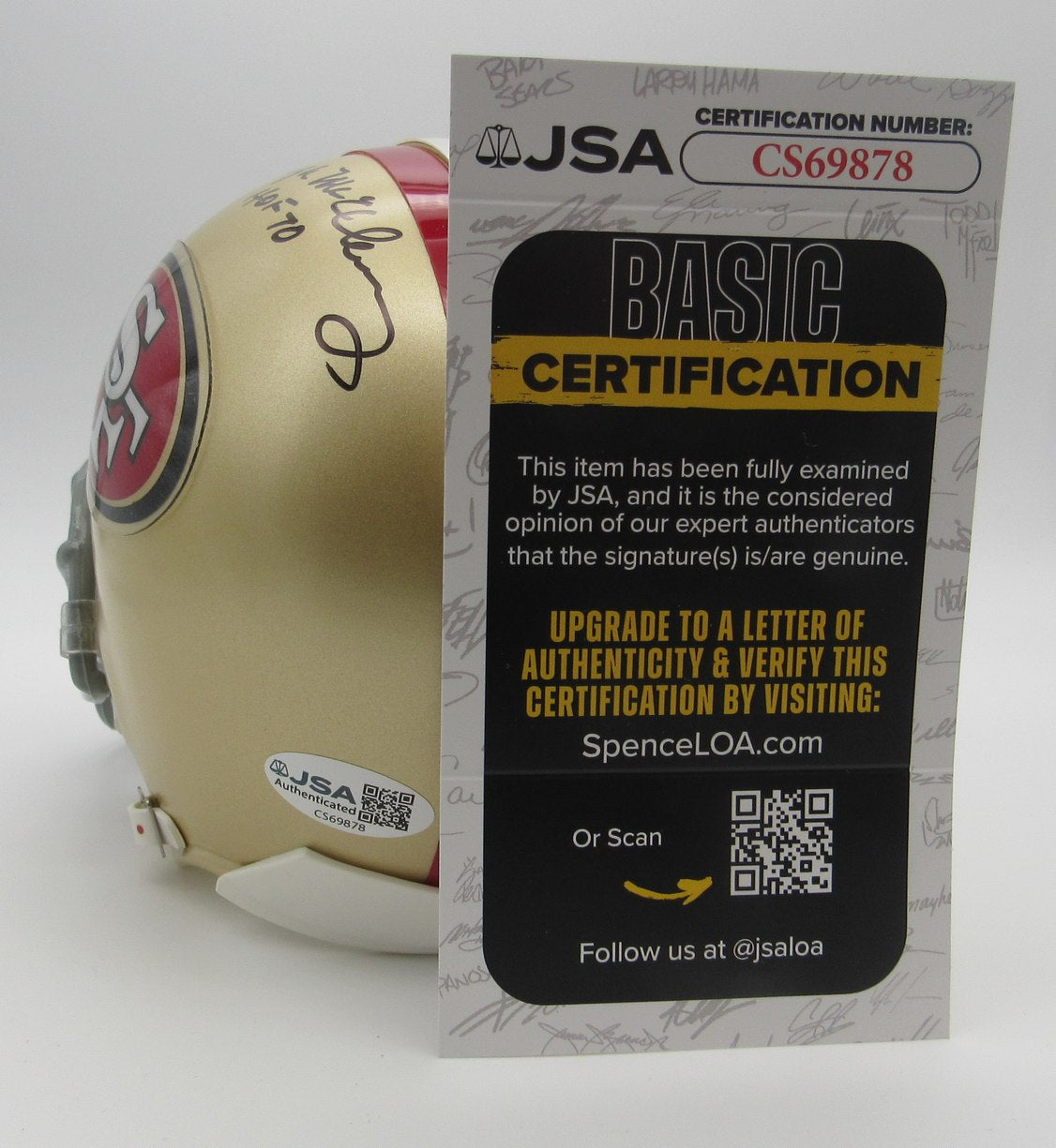 Hugh McElhenny HOF Signed/Autographed Mini Helmet 49ers JSA 214386