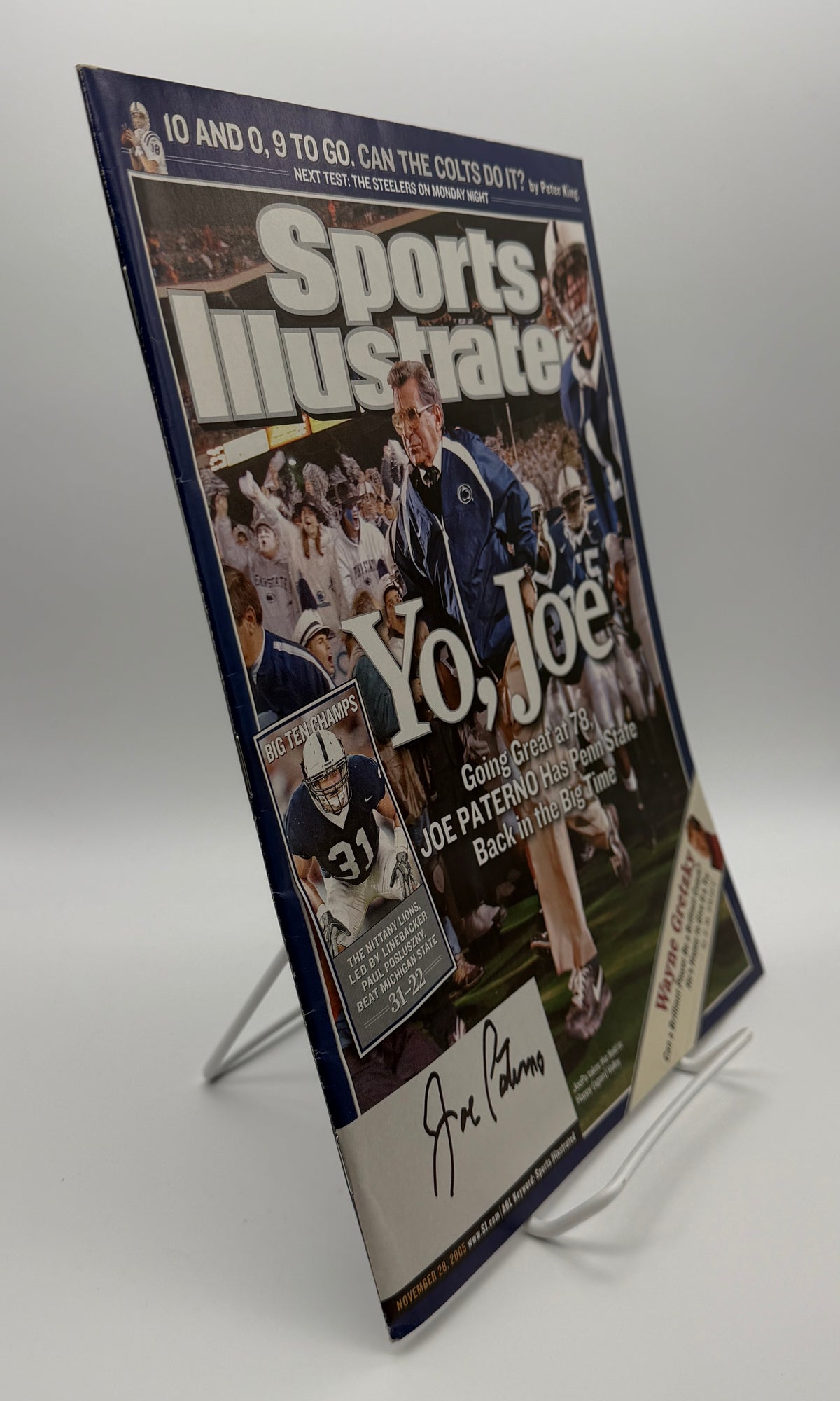 Joe Paterno Signed/Autographed 2005 Sports Illustrated Magazine JSA 215096