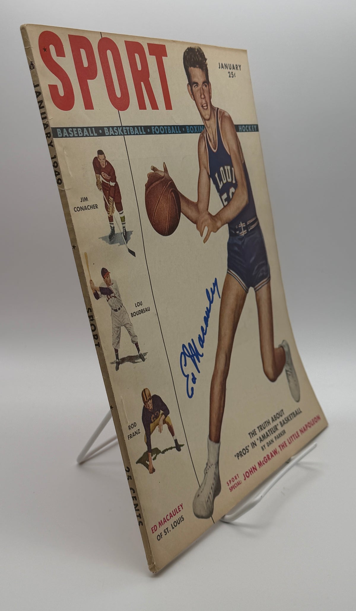 Ed Macauley HOF Signed/Autographed 1949 SPORT No Label JSA 215122