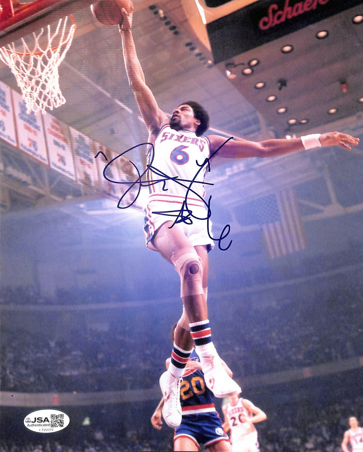 Julius Dr J Erving Signed/Autographed 8x10 Photo Sixers JSA 215209