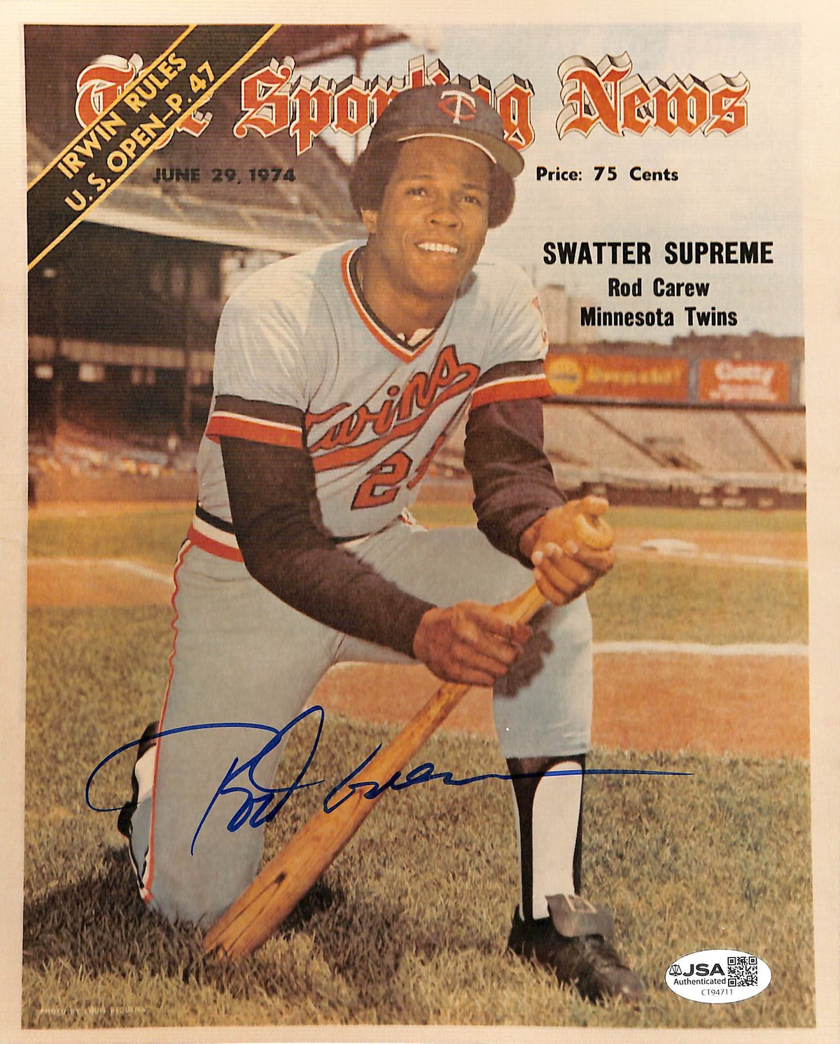 Rod Carew HOF Signed/Autographed 8x10 Photo Angels JSA 215225