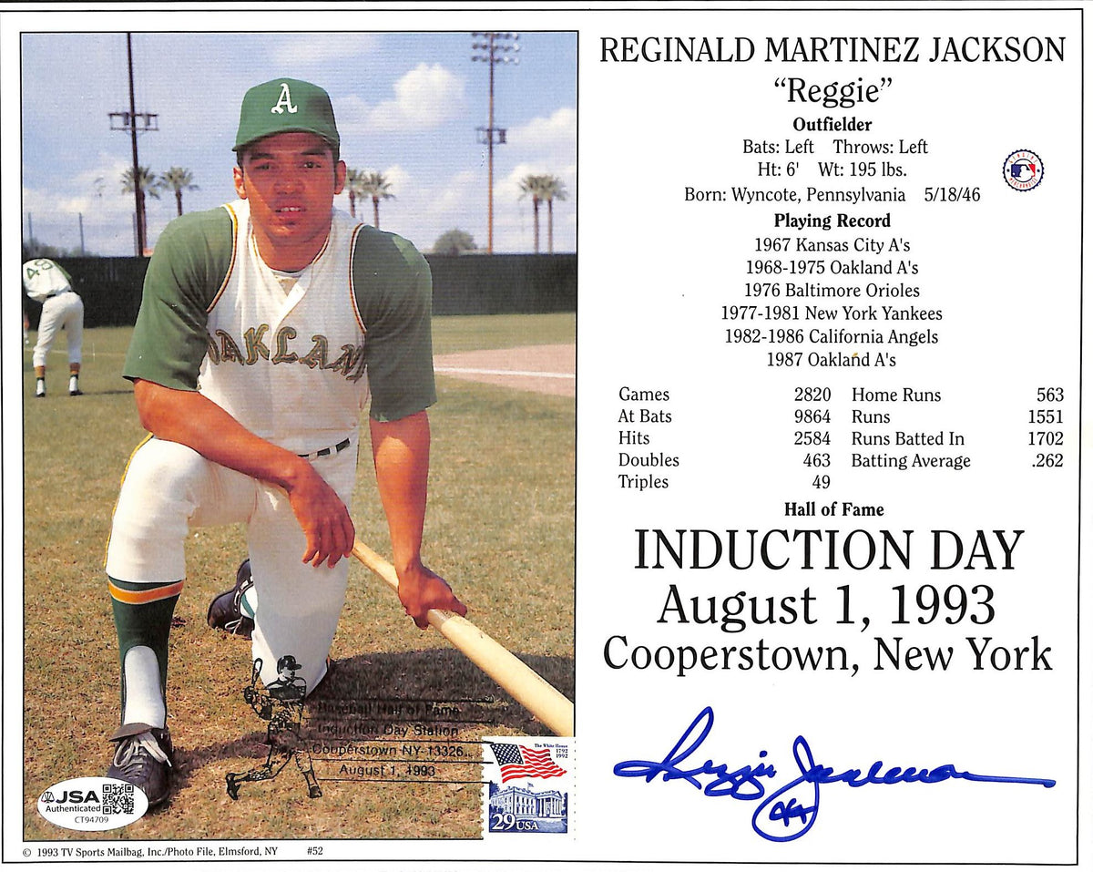 Reggie Jackson HOF Signed/Autographed 8x10 Photo Athletics JSA 215228