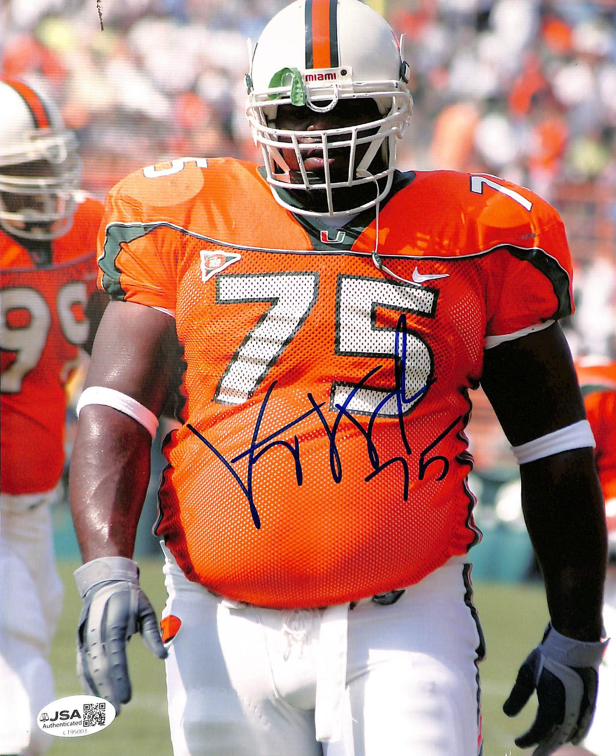 Vince Wilfork Signed/Autographed 8x10 Photo Miami Hurricanes JSA 215252