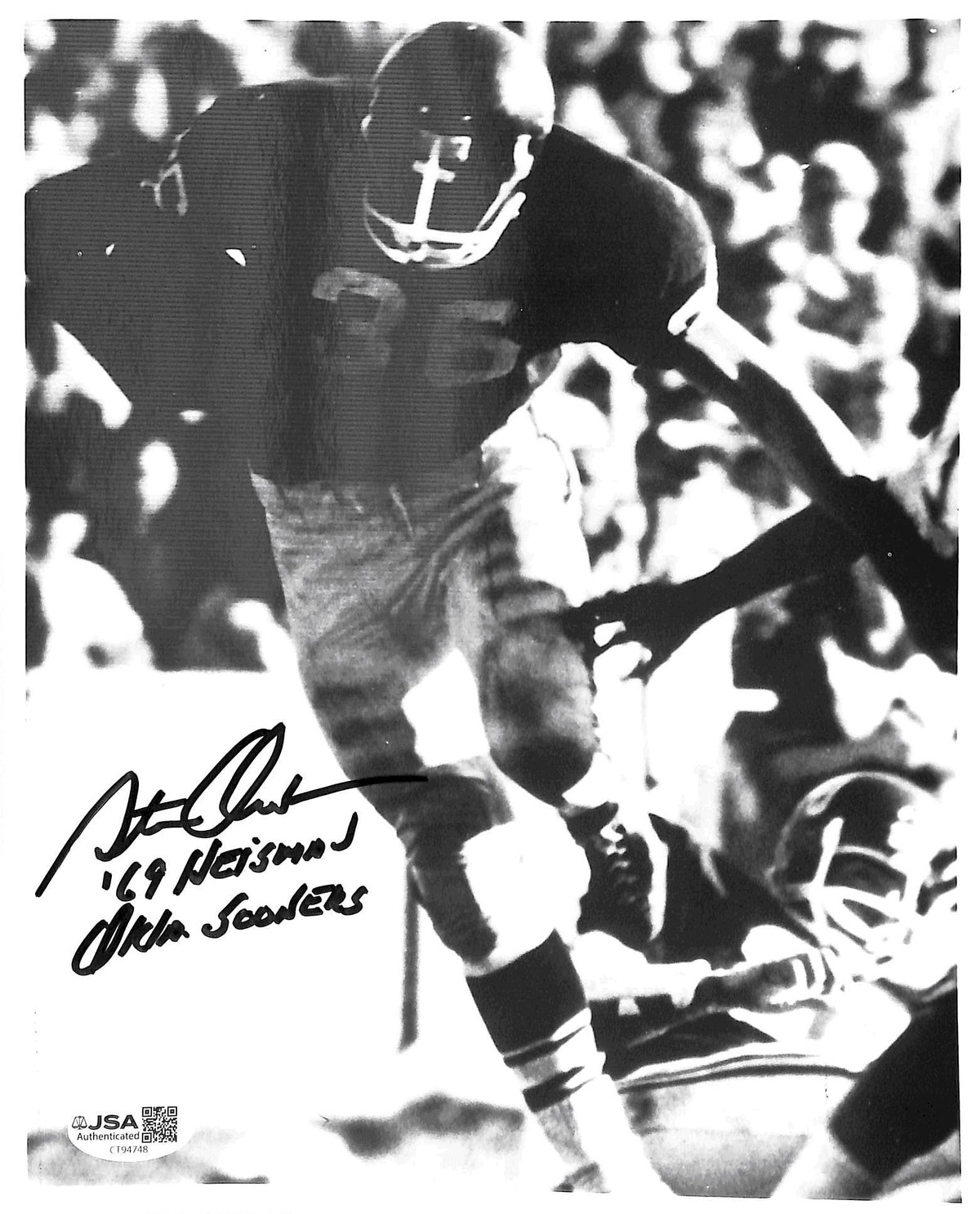 Steve Owens Signed/Autographed 8x10 Photo Heisman Oklahoma JSA 215257