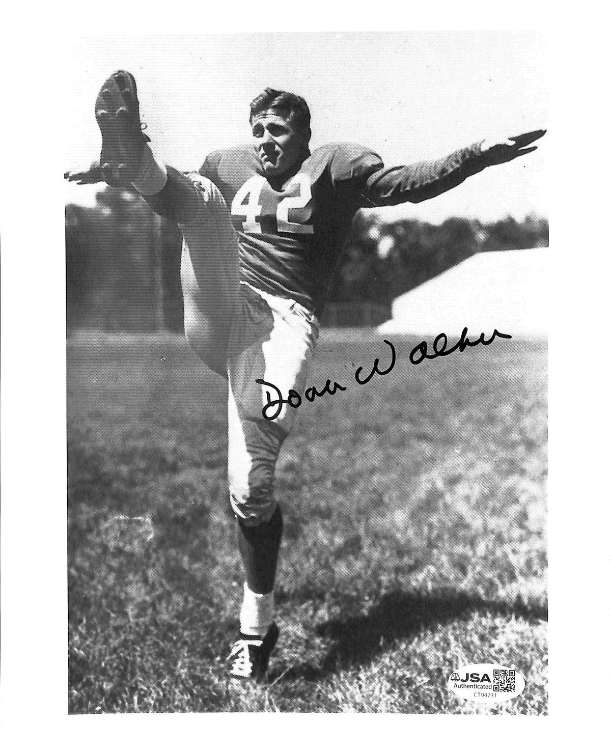 Doak Walker Signed/Autographed 8x10 Photo Heisman SMU Mustangs JSA 215274