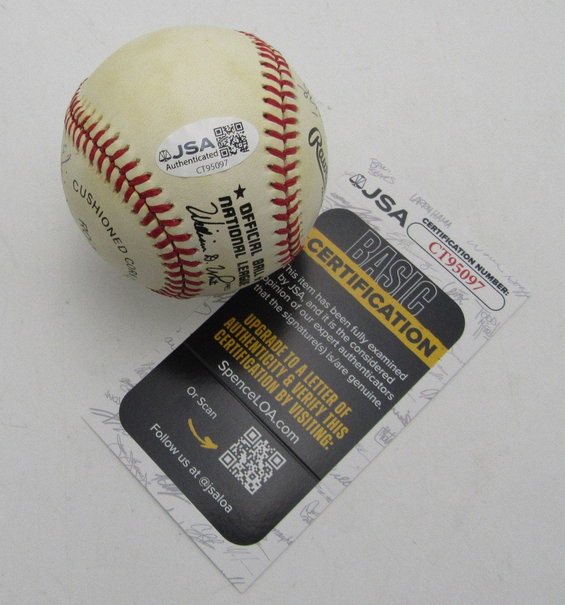 Willie Stargell/Johnny Mize HOF Dual-Signed/Autographed ONL Baseball JSA 215288