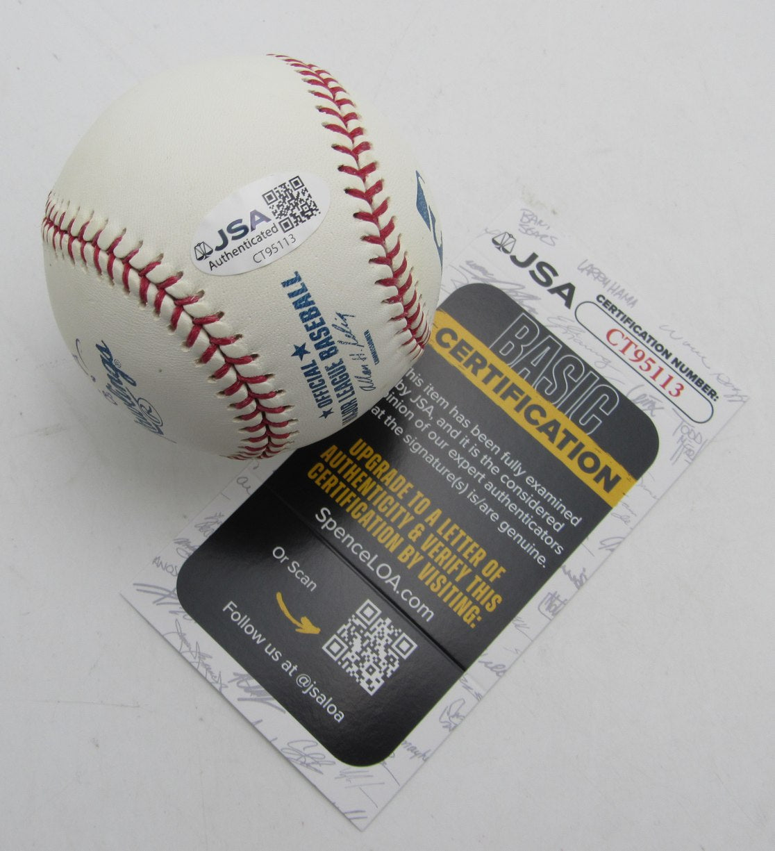 Jake Peavy Single Signed/Inscribed OML Baseball Boston Red Sox JSA 215309