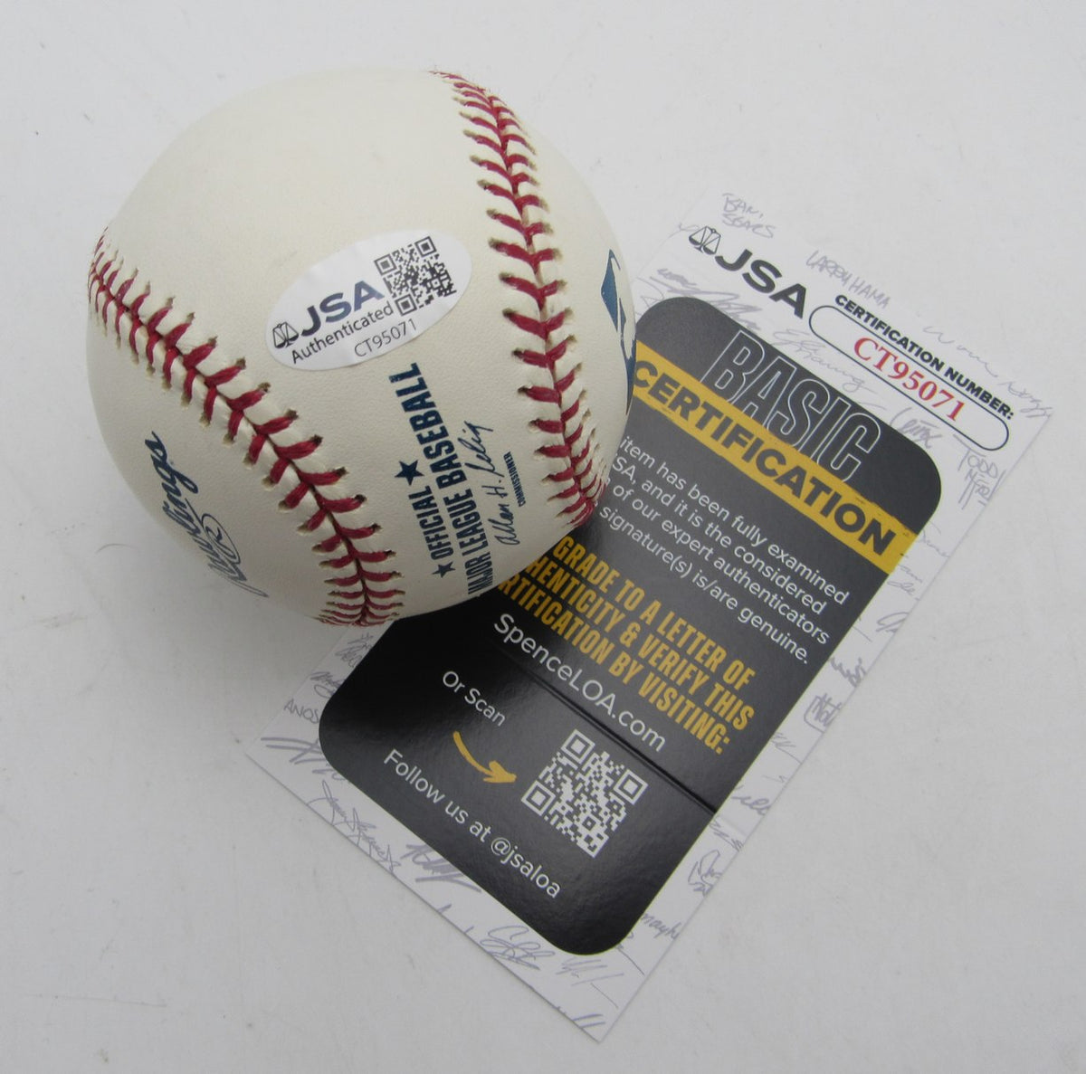 Rod Carew HOF Single Signed/Autographed OML Baseball Twins JSA 215330