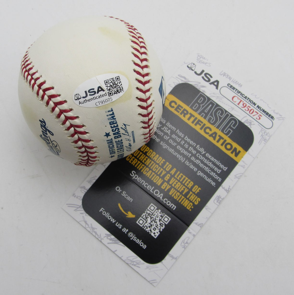 Fergie Jenkins HOF Single Signed/Inscribed OML Baseball Chicago Cubs JSA 215334