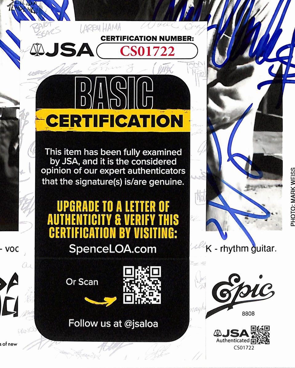 Suicidal Tendencies Signed/Autographed by 5 8x10 Photo Band Promo JSA 214430