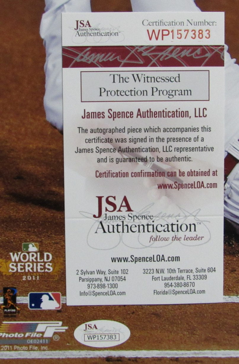 Chris Carpenter Signed/Inscribed 11x14 WS Photo 2011 Cardinals JSA 215363