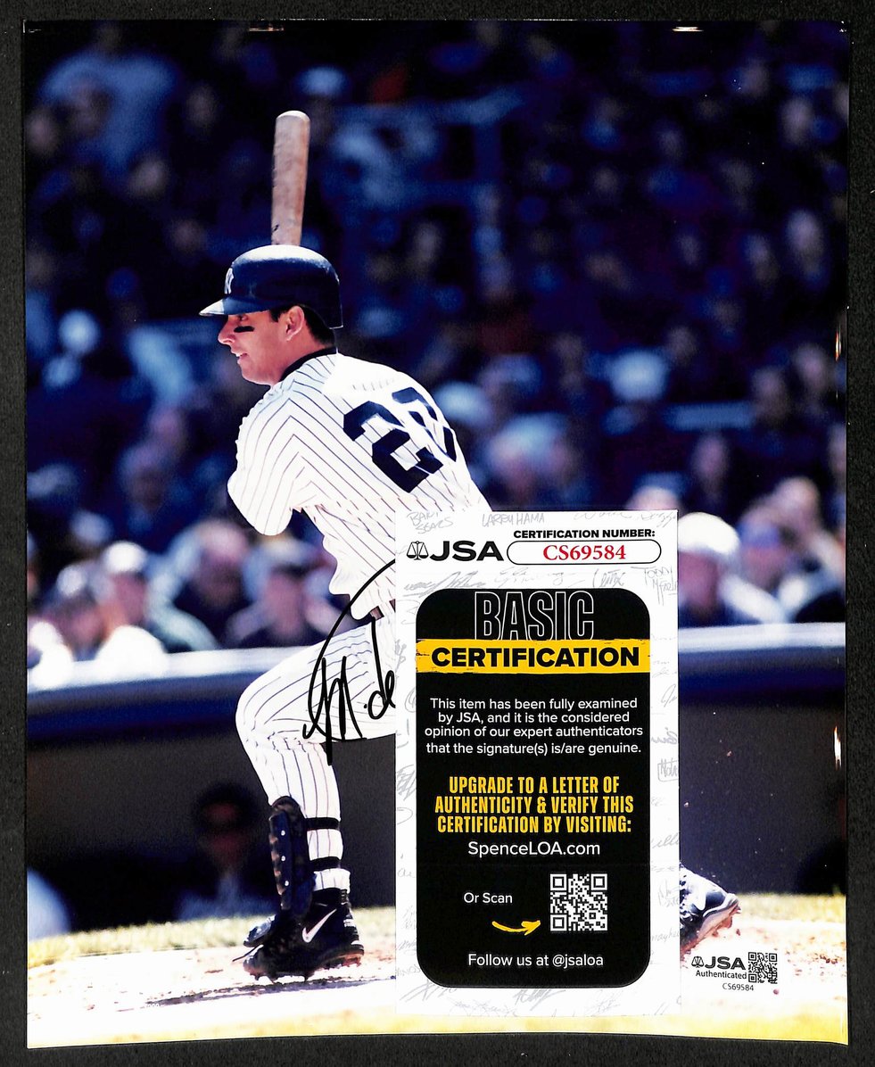 Jorge Posada Signed/Autographed 8x10 Photo New York Yankees JSA XHC147
