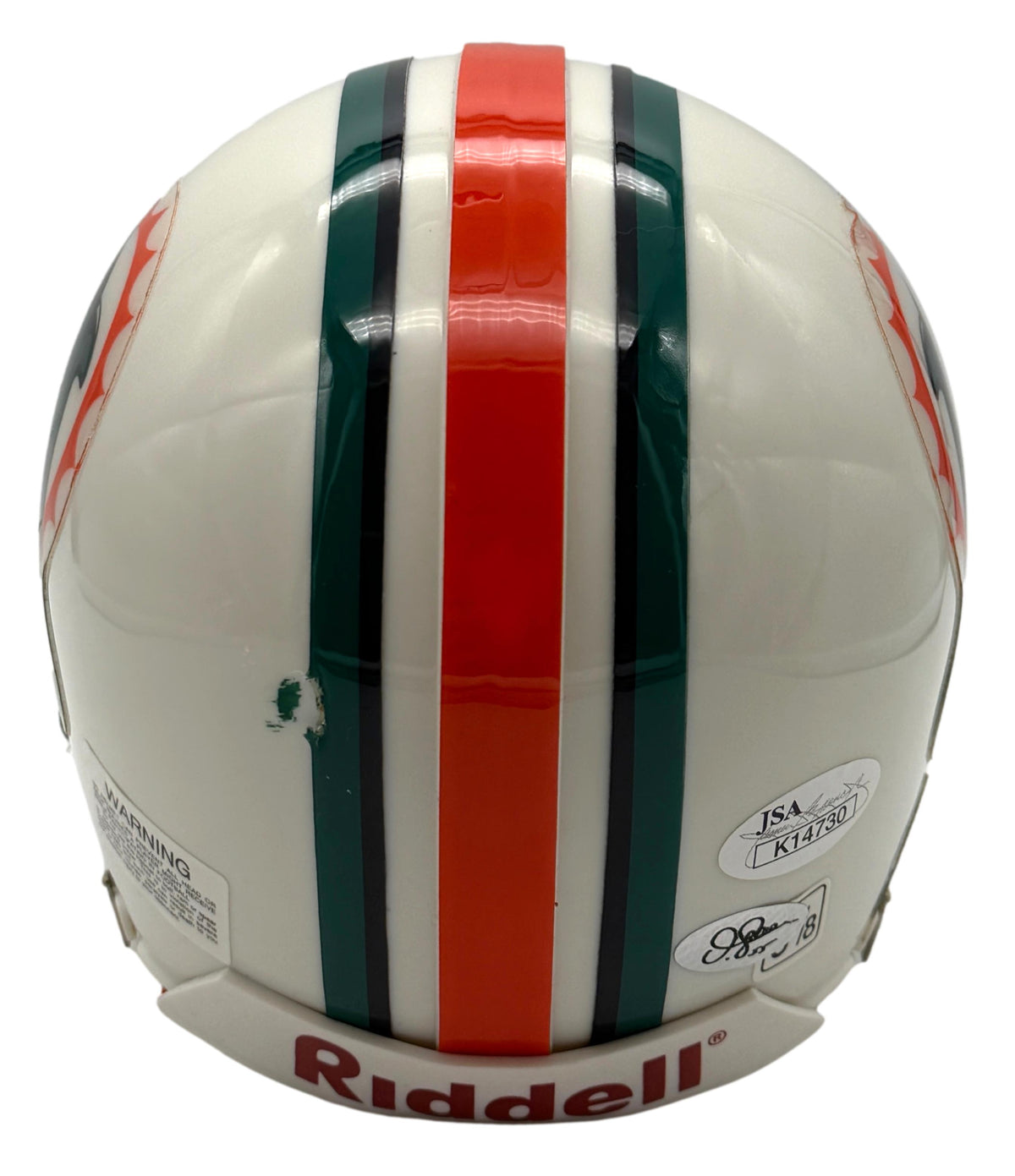 Junior Seau HOF Signed/Autographed Dolphins Mini Football Helmet JSA 215546