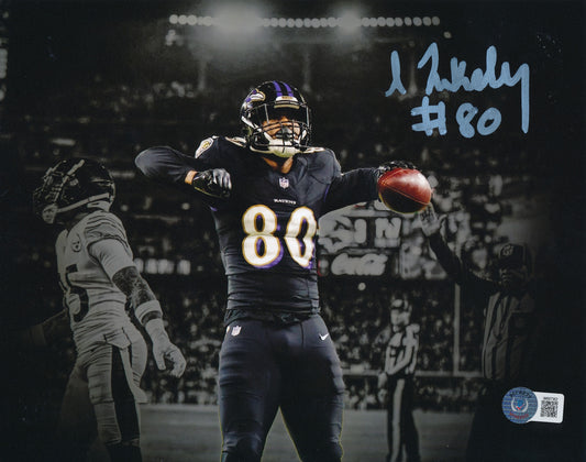 Isaiah Likely Autographed/Signed 8x10 Photo Baltimore Ravens Beckett 184899