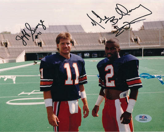 Jeff George/Mike Bellamy Dual-Signed 8x10 Magazine Photo Illinois PSA/DNA 188153
