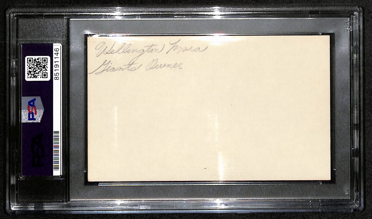 Wellington Mara HOF Signed/Auto 3x5 Index Card NY Giants Owner PSA/DNA 187487