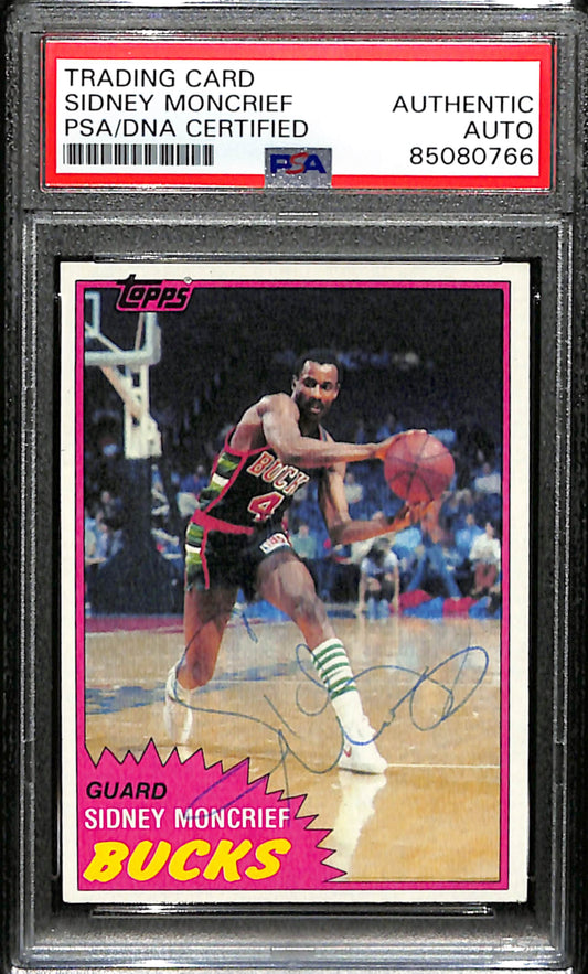 Sydney Moncrief Signed 1981 Topps Card #99 Milwaukee Bucks PSA/DNA 185768