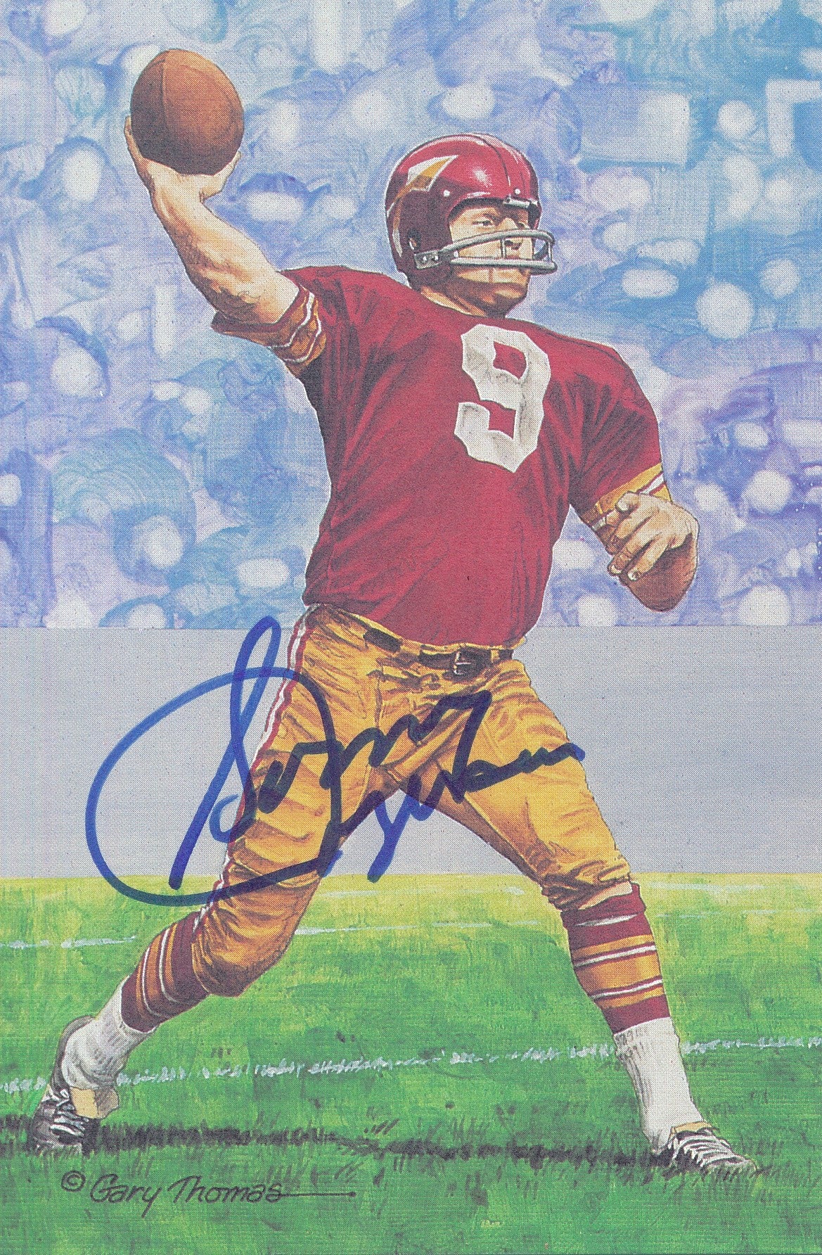 Sonny Jurgensen Redskins Signed 1999 GLAC/Goal Line Art Postcard PSA/DNA 186319