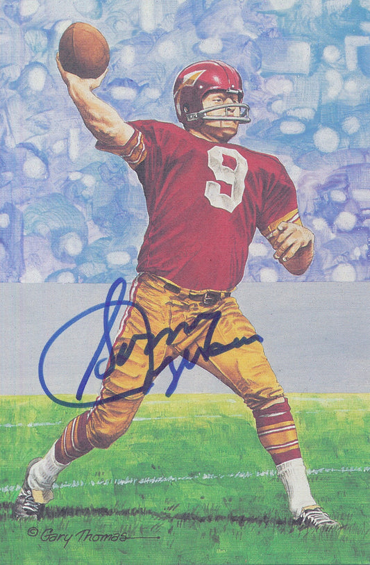 Sonny Jurgensen Redskins Signed 1999 GLAC/Goal Line Art Postcard PSA/DNA 186319