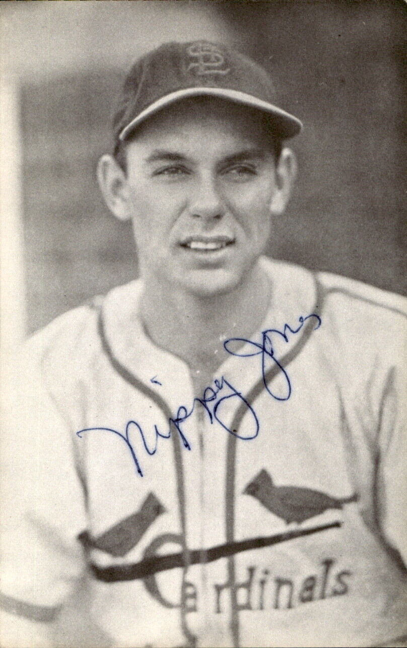 Nippy Jones St. Louis Cardinals d. 1995 Signed/Auto 3x5 Photo 178493