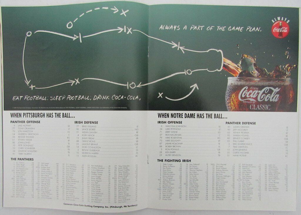 1997 Pittsburgh vs. Notre Dame College Football Game Program 142088