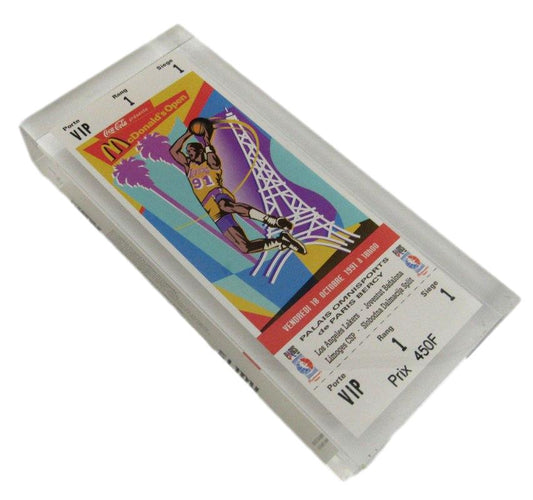 1991 McDonald's Open Full Ticket in Lucite Case LA Lakers Magic MVP 181456