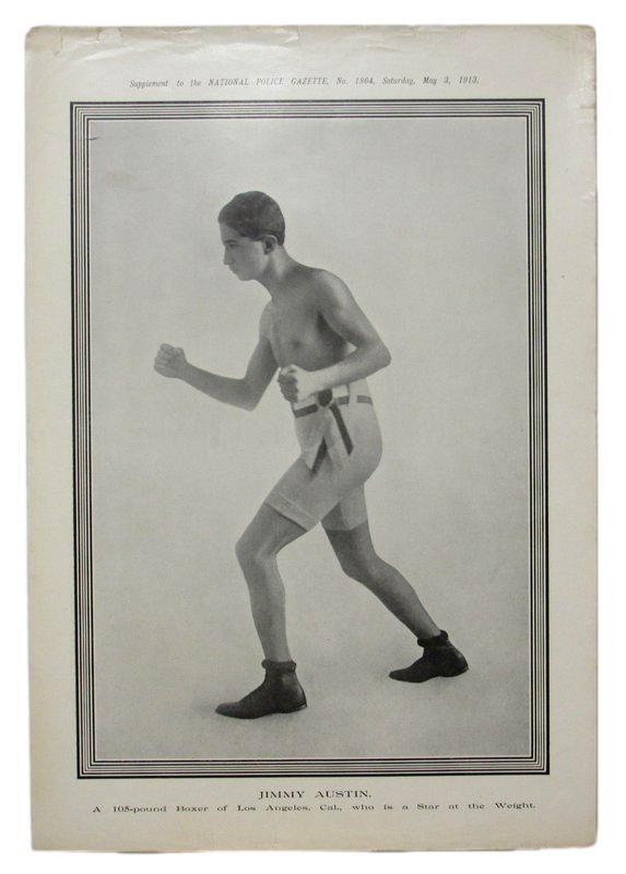 1913 National Police Gazette Magazine Jimmy Austin 11x15 Supplement Poster