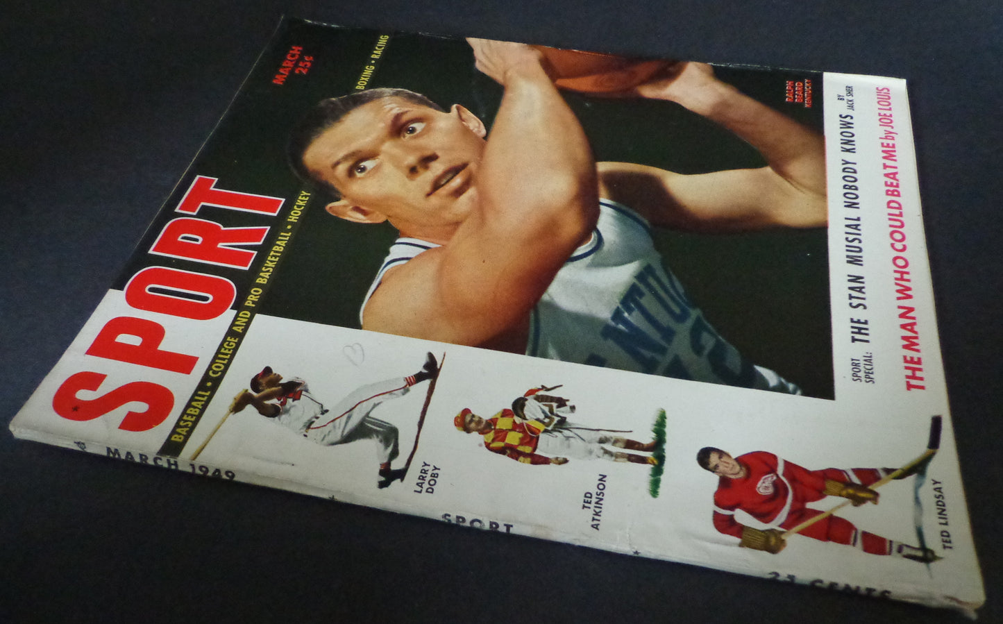 March 1949 SPORT Magazine NO LABEL Ralph Beard Kentucky on Cover 188423