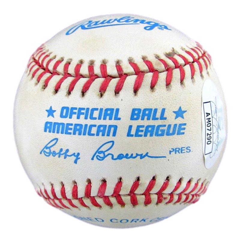 Herb Score Autographed/Inscribed "R.O.Y. 55" OAL Baseball Indians JSA 182609
