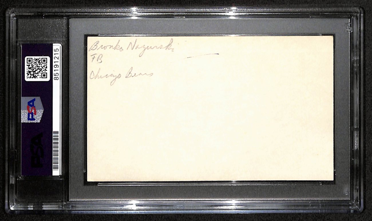 Bronko Nagurski HOF Signed/Auto 3x5 Index Card Chicago Bears PSA/DNA 187443