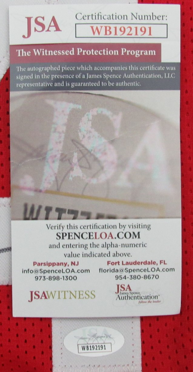 Hakeem Olajuwon Signed/Auto Red Custom Basketball Jersey Rockets JSA 192200