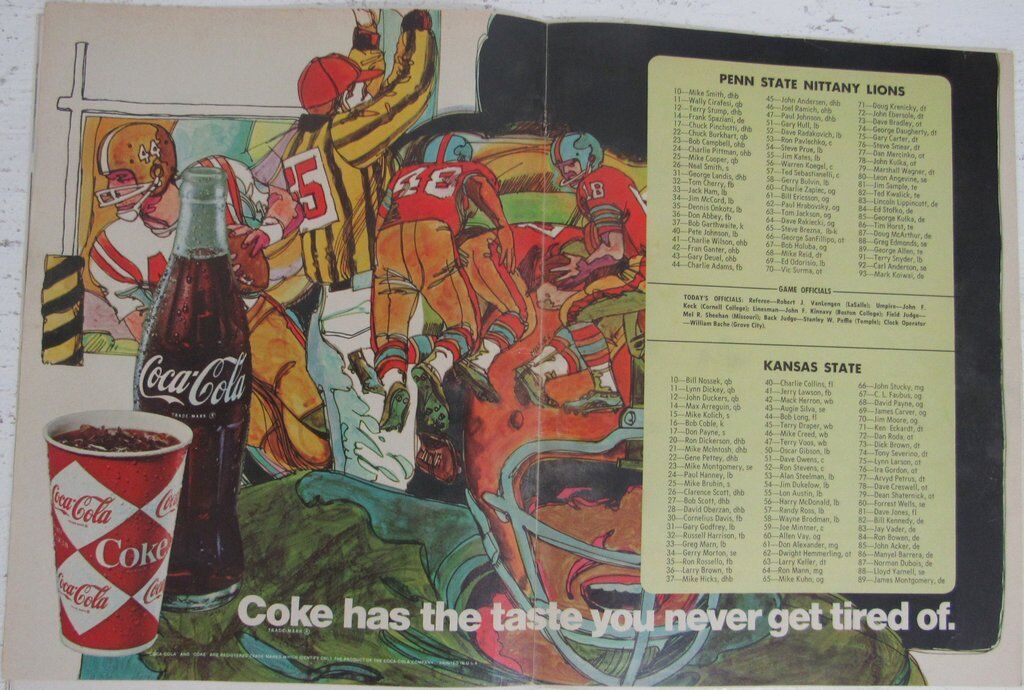 1968 Kansas State vs. Penn State Nittany Lions Football Program 137751