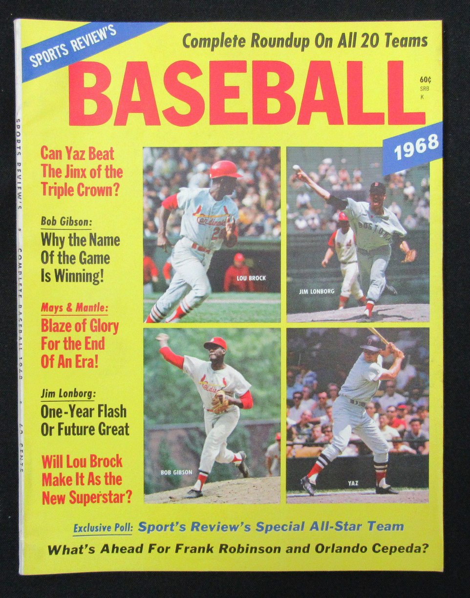1968 Sport Review's Baseball Annual Brock/Gibson/Yaz Cover 185568