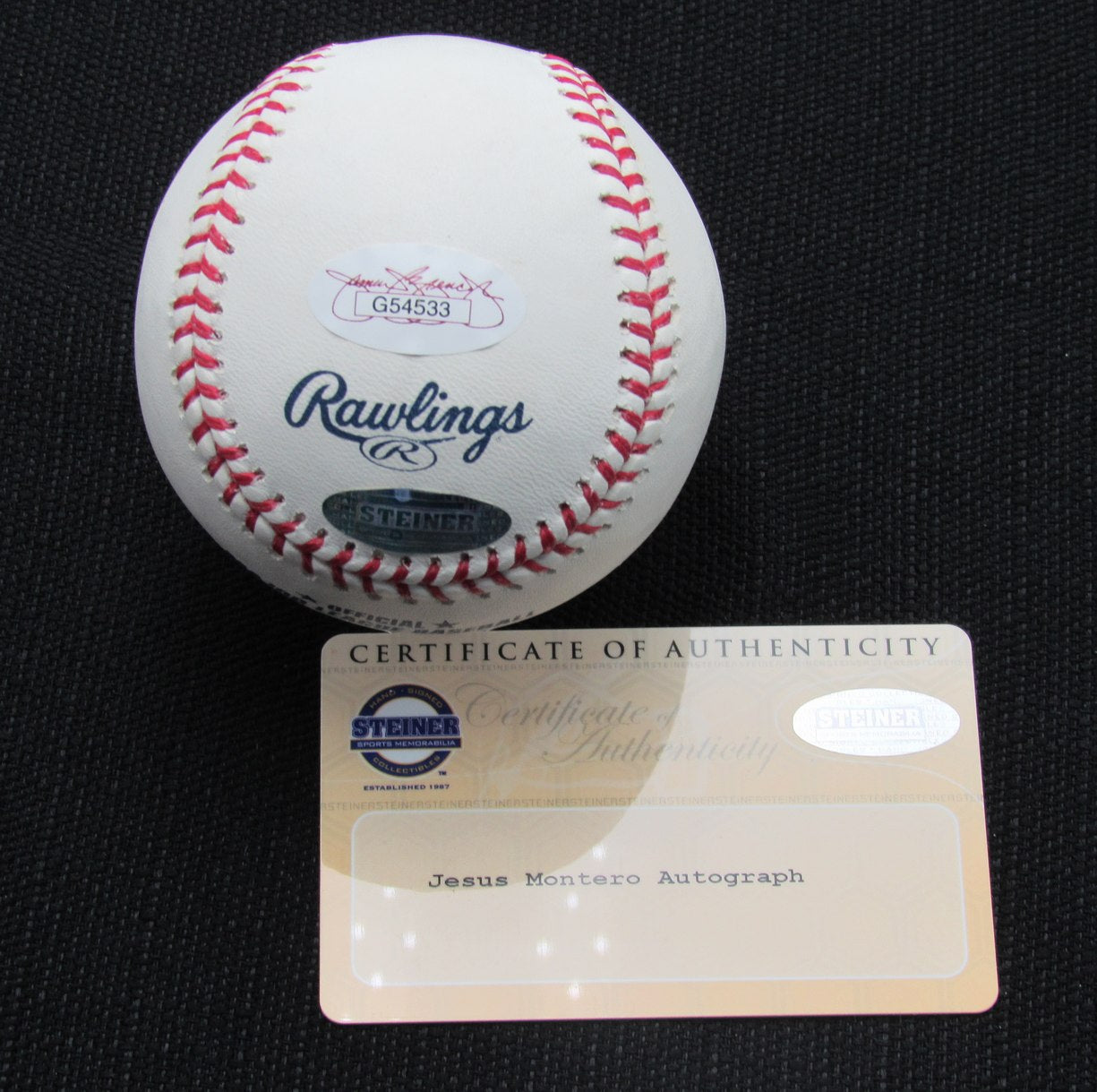 Jesus Montero Signed/Auto Yankees 100th OML Baseball STEINER Inscr 187154