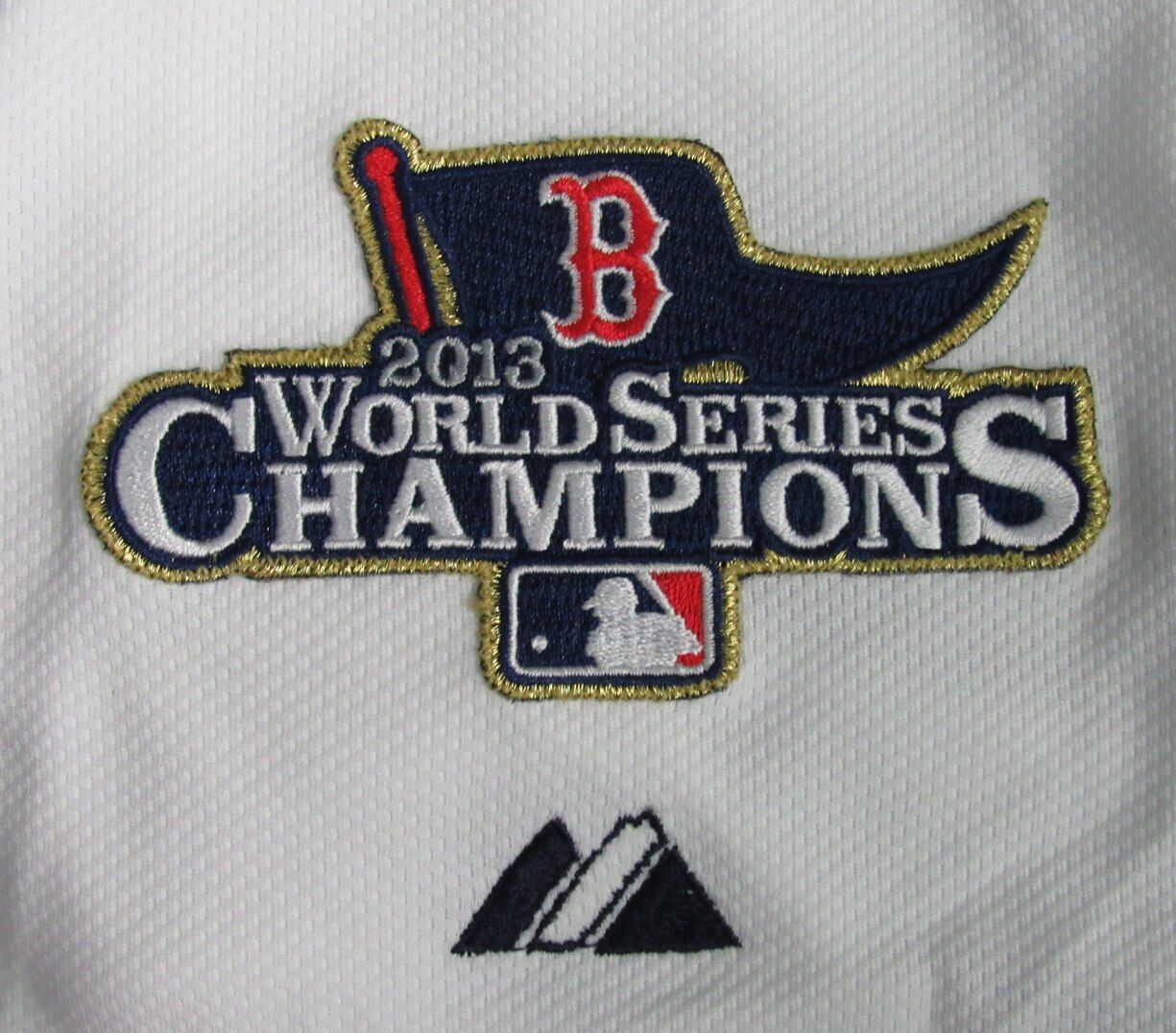 David Ortiz Autographed Majestic Gold 2013 WS Jersey Red Sox Beckett 177074