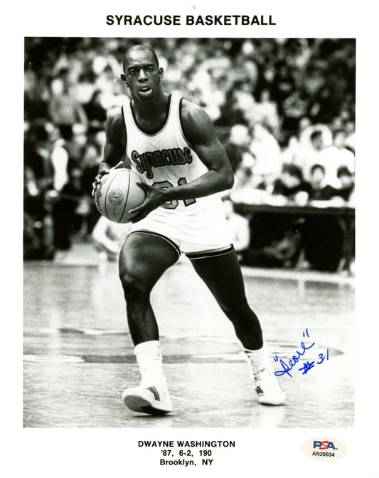 Dwayne Washington Signed/Auto 8x10 Photo Syracuse PSA/DNA 188061