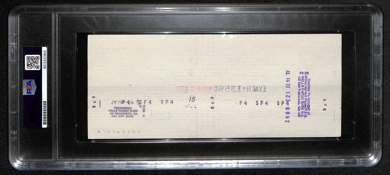 Al Davis HOF Signed/Autographed 8.5x3.5 Bank Check Raiders PSA/DNA 193222