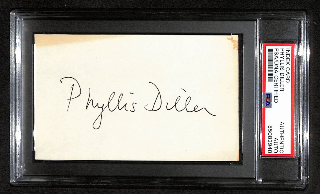 Phyllis Diller Signed 3x5 Index Card Stand-up Comedian PSA/DNA 184373