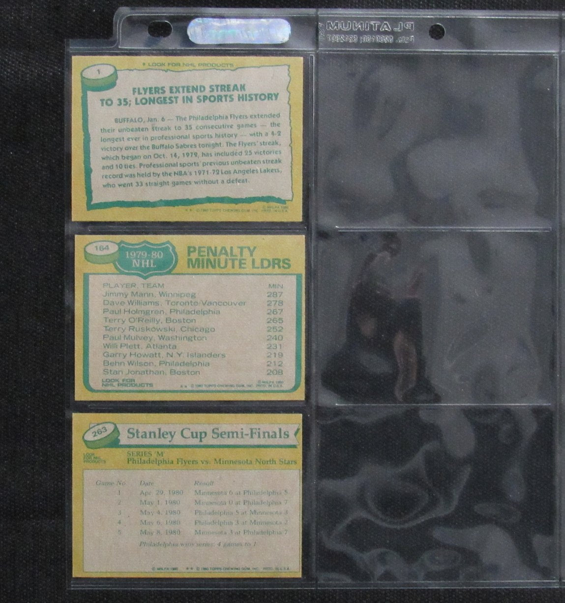 1980-81 Topps Hockey Philadelphia Flyers Complete Team Set (17/17) Cards 189207