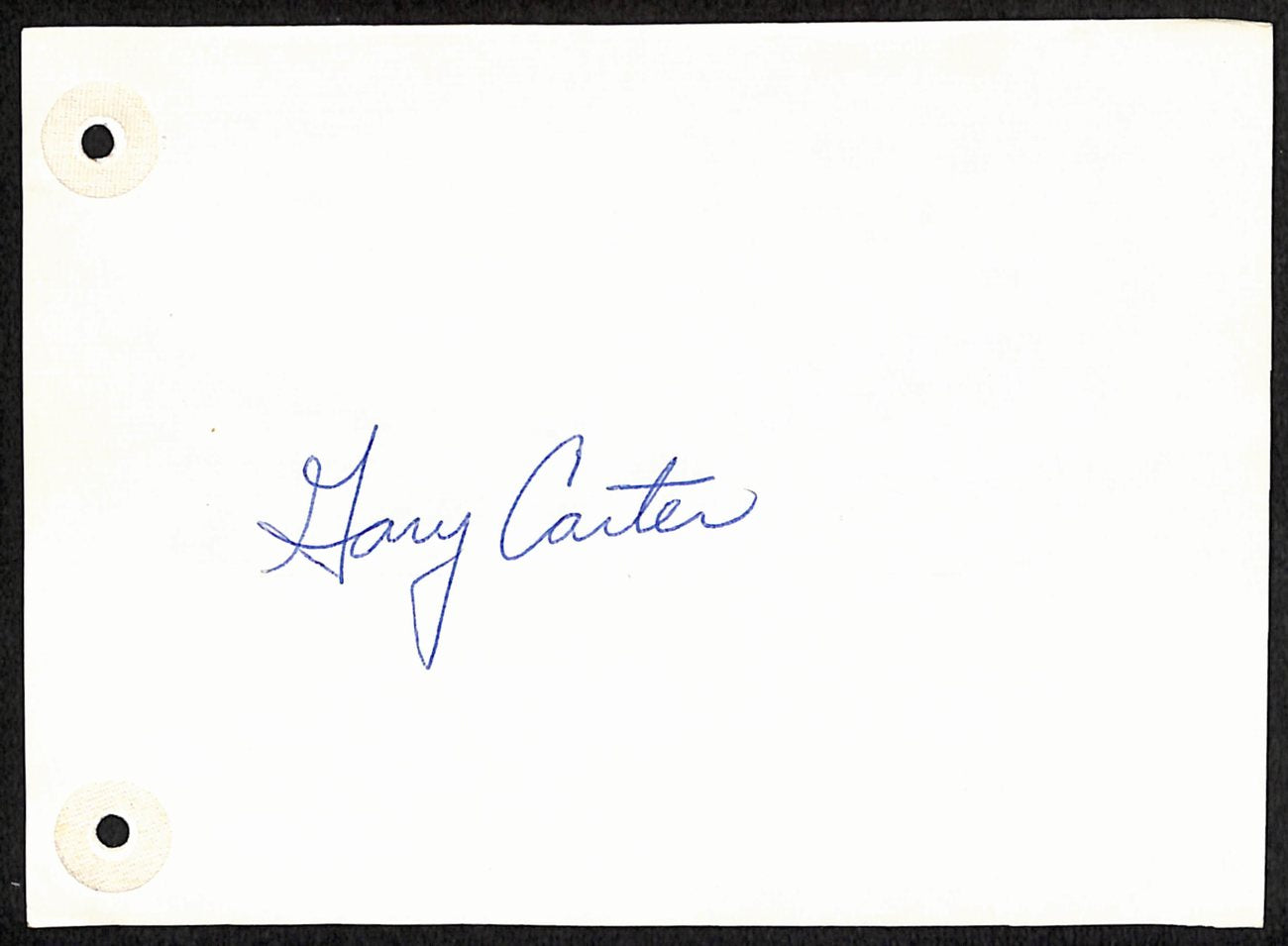 Gary Carter HOF Signed/Auto Vintage 4X6 Album Page Expos 191571