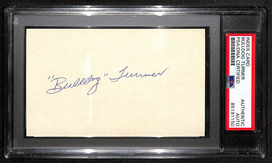 Bulldog Turner HOF Signed/Auto 3x5 Index Card Chicago Bears PSA/DNA 187479