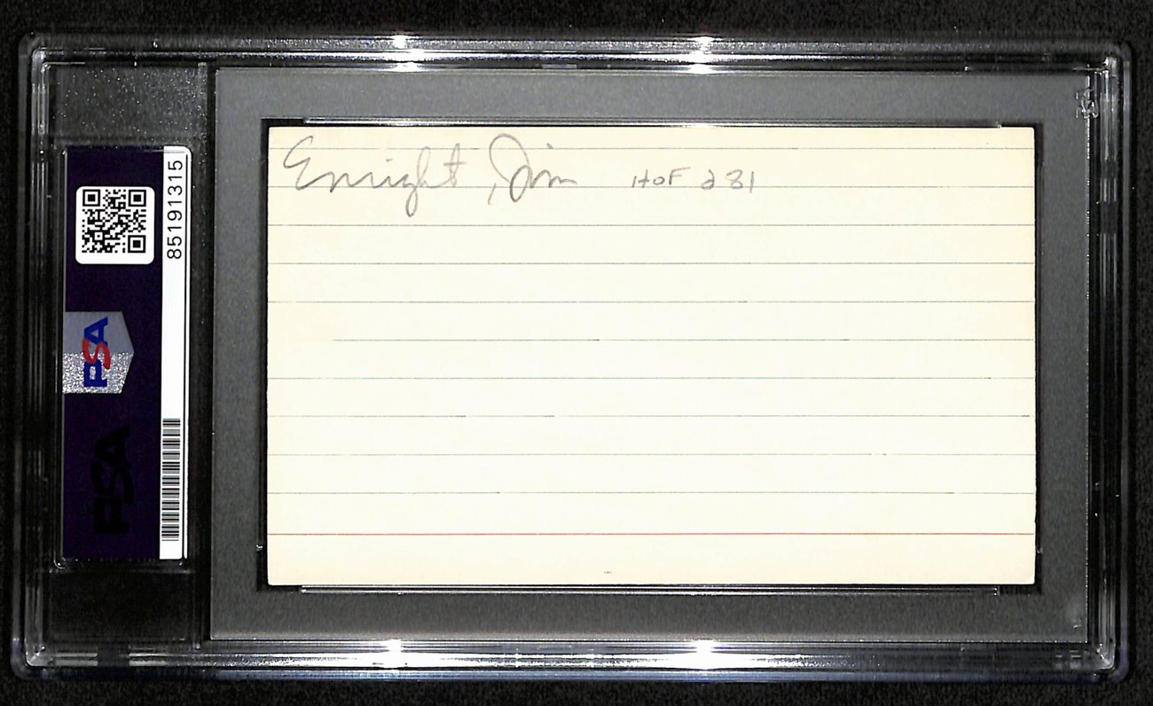 Jim Enright HOF Signed/Auto 3x5 Index Card Basketball Referee PSA/DNA 188584