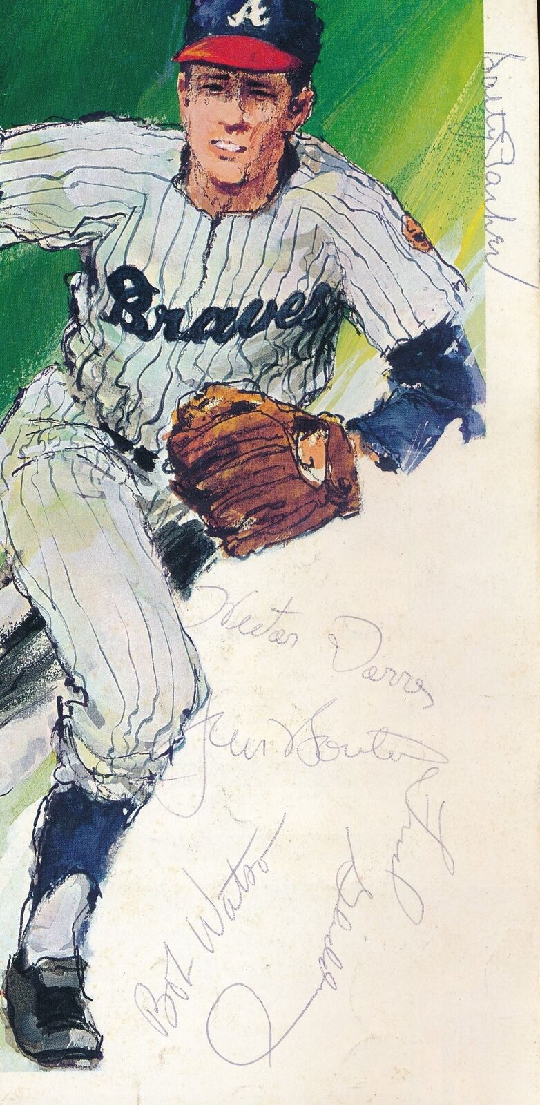 1969 Atlanta Braves vs. Houston Astros Multi-Autographed Program 178095