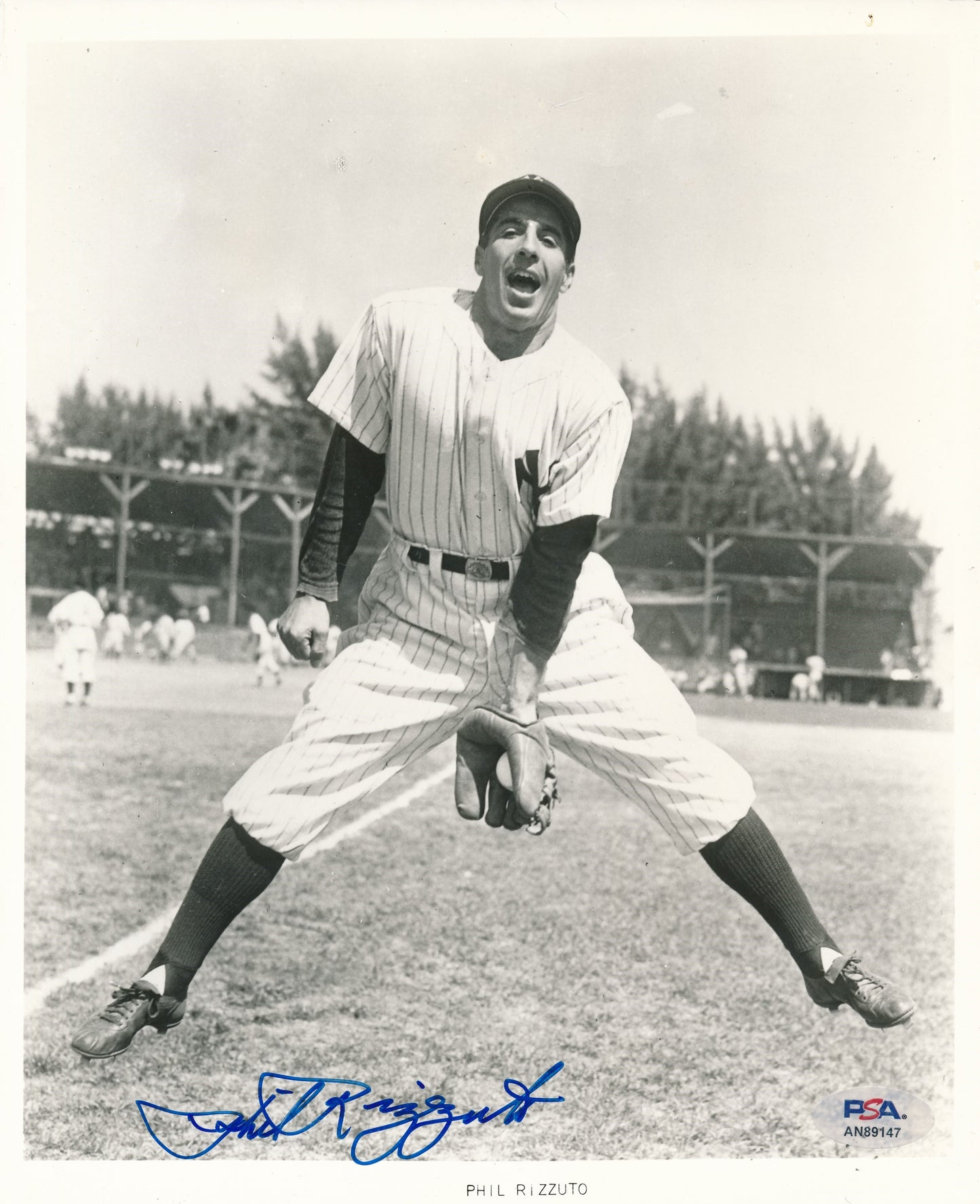 Phil Rizzuto HOF Signed/Auto 8x10 B/W Photo New York Yankees PSA/DNA 191855