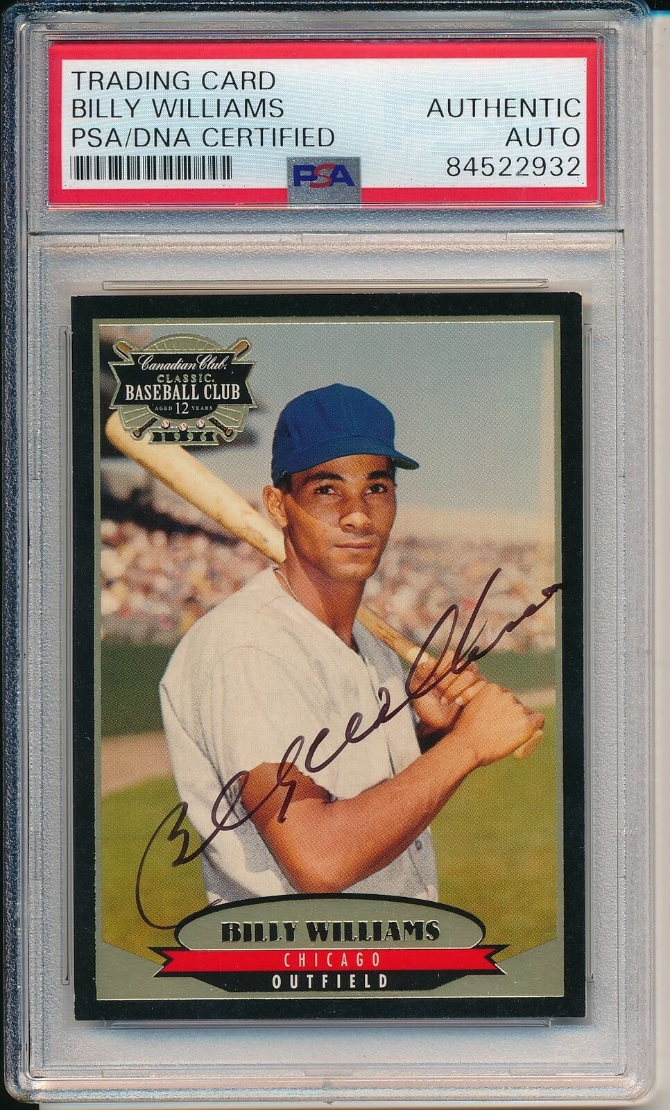 Billy Williams Chicago Cubs Signed 1996 Canadian Club Card #4 PSA/DNA 166245
