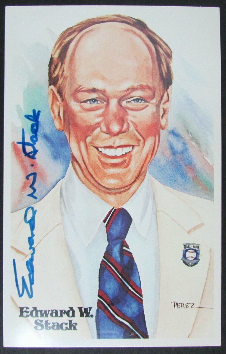 Edward Stack Signed 1981 Perez Steele Hall of Fame Postcard 149723