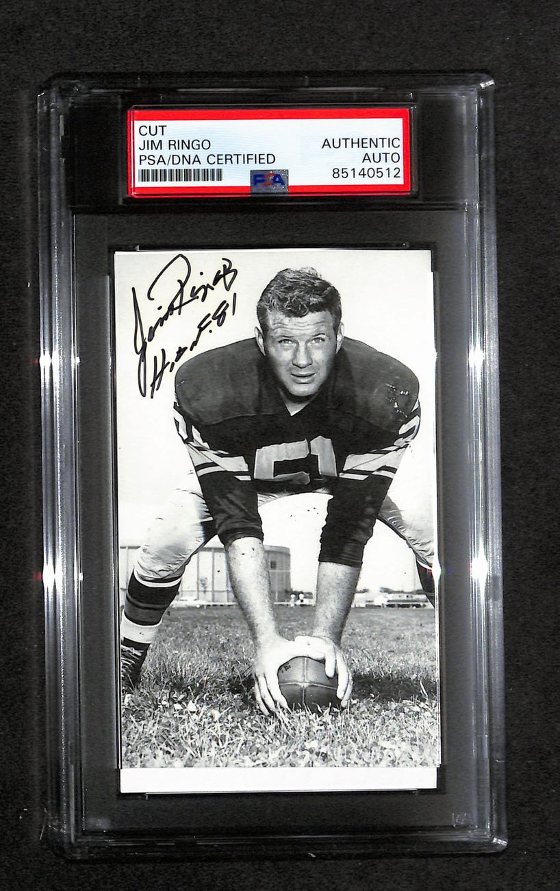 Jim Ringo Autographed 3x5 Cut Photo Card PSA/DNA 186567