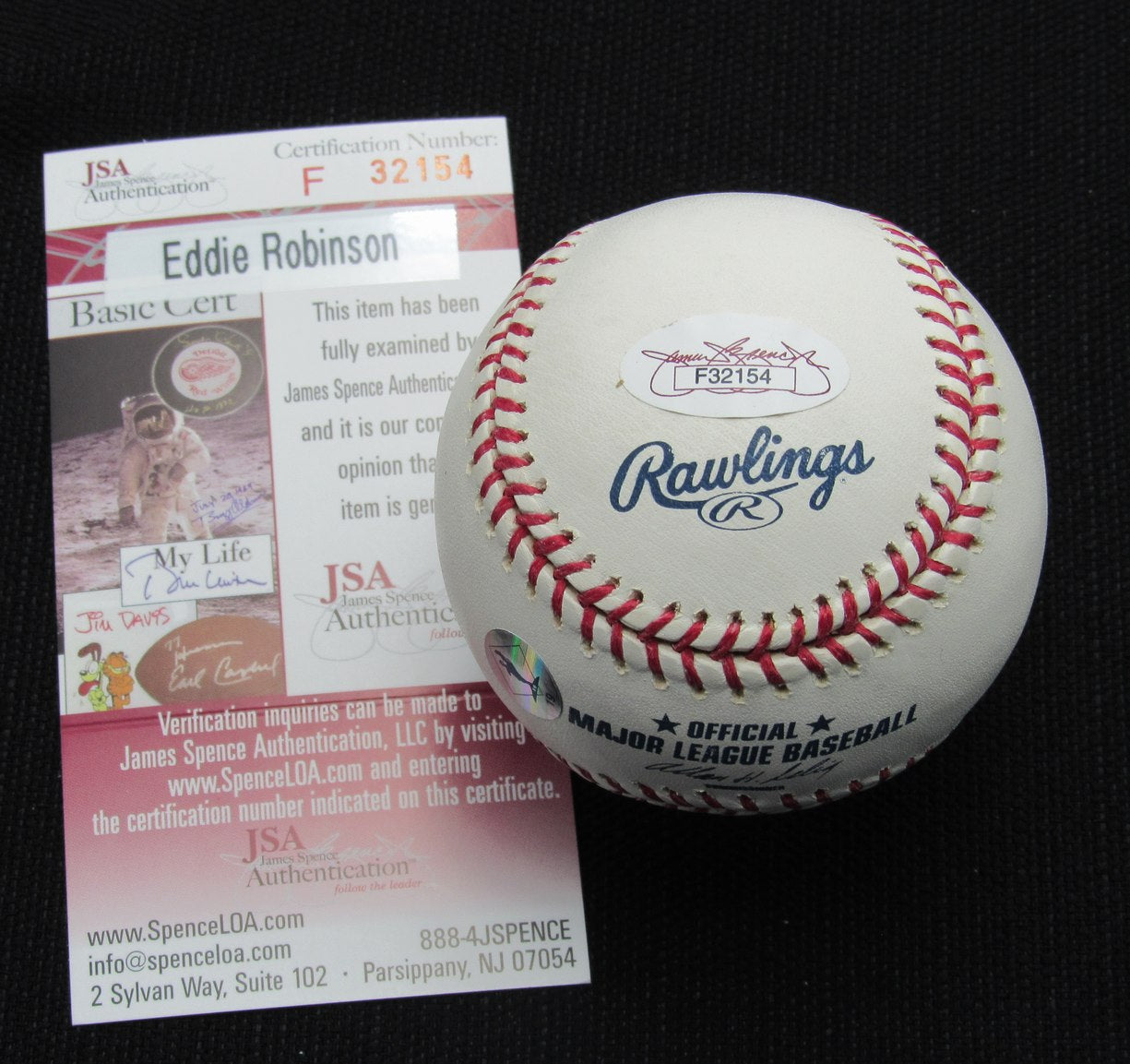 Eddie Robinson Signed/Auto Yankees 100th OML Baseball JSA Inscr 186922